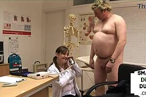 smallcock patient jerked off by femdom nurse group in hospital uniform?