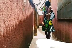 Hide and seek turns into outdoor kissing with neighbor's daughter