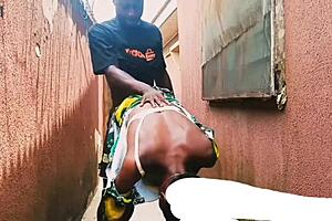 Hide and seek turns into outdoor kissing with neighbor's daughter