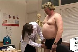 smallcock patient jerked off by femdom nurse group in hospital uniform?