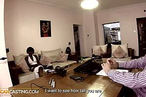 Is this petite ebony getting fucked in fake casting?
