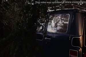 this blonde sexy nude girl from 10 to midnight in the car outdoors