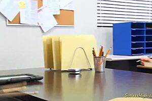 Slutty Brunette Babe Seduced Shaved Teacher With Intense Pussy Action