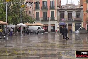 i'm a public slut getting humiliated on the street by my strict domina. she spanks me hard.