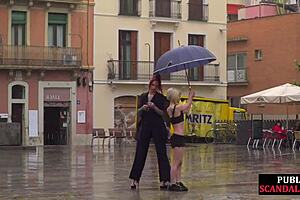 i'm a public slut getting humiliated on the street by my strict domina. she spanks me hard.