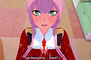 Cartoon porn: Zero Two and Darling's hardcore POV sex