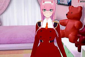 Cartoon porn: Zero Two and Darling's hardcore POV sex