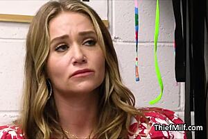 milf suspect moans while riding the officer's dick