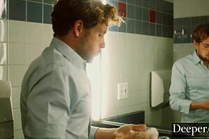 Abigail Mac fucks young employee in bathroom?