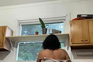 Latina Milf Having Fun Doing The Dishes