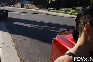 erected cock teases hairless pussy entrance