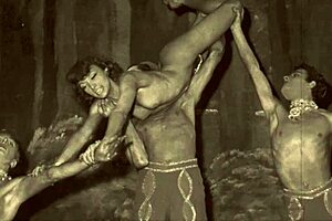 vintage showgirls undressing in antique settings