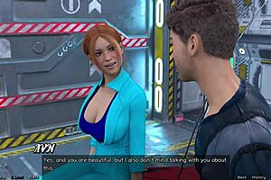 Red-haired Haylee’s first kiss in the animated Space Dancers series
