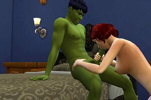 The Incredible Hulk's hot anal scene with a sexy redhead in a 3D animated porn