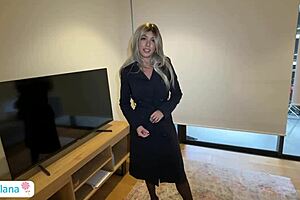 Secretary Fucks Boss Hard in Cowgirl, Cum on Big Tits