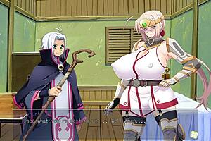 Ingrid the horny heroine in a hardcore gangbang scene in this adult cartoon