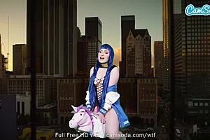 lizzie love as hinata hyuga masturbating on sybian machine 😍🔥