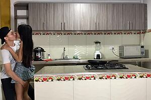 i have passionate sex with the latina in the kitchen focusing on her big tits and ass ending with a lot of cum