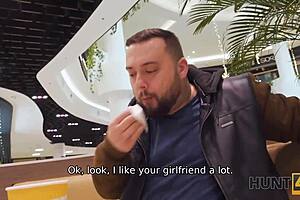 Hunt4k: Belle with red hair fucked by stranger in toilet in front of BF 😏