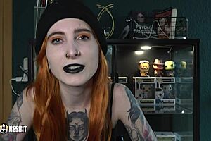 Reverse gangbang fantasy unfolds as German beauties Lou Nesbit and Lia Louise dominate in dirty talk and domination