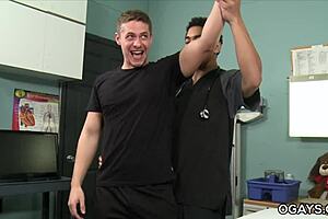 Gayanal sex with a black patient and a blowjob