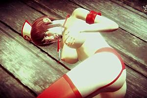 I'm the patient giving Japanese nurse Ayumi a hot sample in the hospital