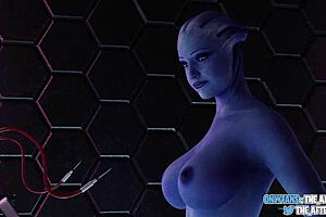 liara scores a creampie from a stranger. that 3d cartoon gloryhole action has sound!