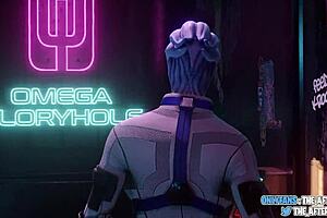 liara scores a creampie from a stranger. that 3d cartoon gloryhole action has sound!