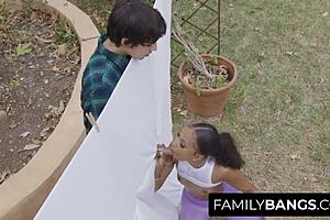 Boy Spies Black Stepsister During Yoga Session