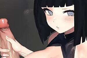 Hinata Gives HOT HANDJOB POV On BIG COCK In Anime Hentai