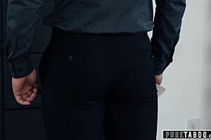 Anal-loving boss gets squirty in hot threesome with angels