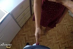 Blonde Couple's First Date Turns into Big Cock Fucking with Big Tits.