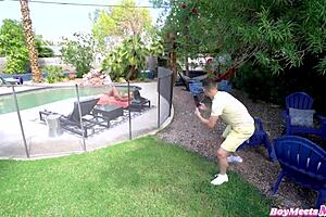 I got caugh by busty milf kailani kai at the pool and fucked her wet in cowgirl