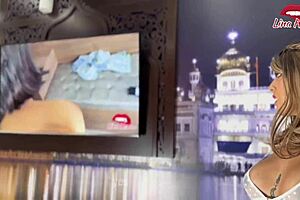 Lina henao watches a video of hers where she performs oral until they fill her face and she gets excited so she does a special session for you to release all your load