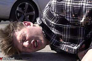 greedy hostel amateurs spoil guy in threesome?