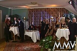 trashy retro couples banging hard in wild groupsex action