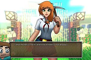 In this horny parody, a milf with big tits and ass plays hornycraft game in usa.