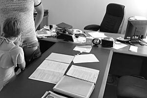 The boss fucks his tiny 18+ secretary on the office table and films it on hidden camera.