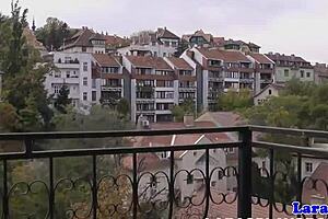 Glam Brit milf queened by beauty in stockings?