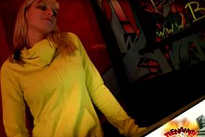 Agata experiences public anal sex in the video game room