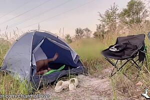 On a camping trip, I had rough outdoor sex with my girlfriend under the stars