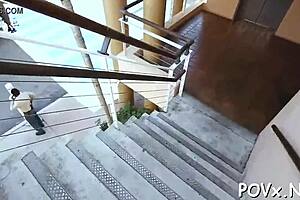 Japán tini 18+ kis 18+ cicikkel ad fúvást és kap baszást POV-ban