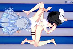 Miku Kohinata And Laura Bodewig Engage In Lesbian Play In Symphogear And Infinite Stratos Hentai