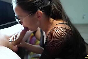 Girlfriend Sucking And Jerking Off Cock After Work - Amateur Emotions Run High