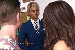 Beautiful anime girl meets big cocked guy in a game
