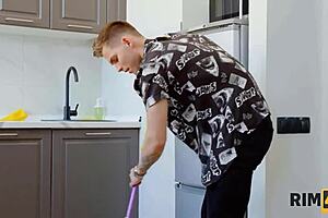 Russian Girl In Red Stockings Enjoys Threesome With Friend