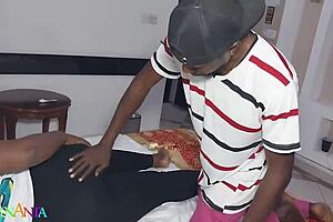 A young woman of 19 years old meets a black man for sex after a short break