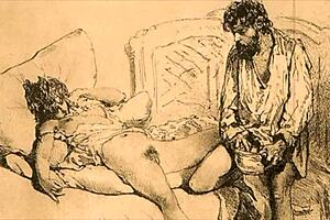 Vintage Comic Illustrations with Subtle Erotic Touches