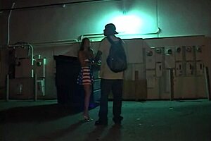 white milf gets her face slammed by big black cock behind a dumpster in public. she takes every inch.