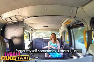 female fake taxi wild lesbians share a massive dildo in their wet pussies